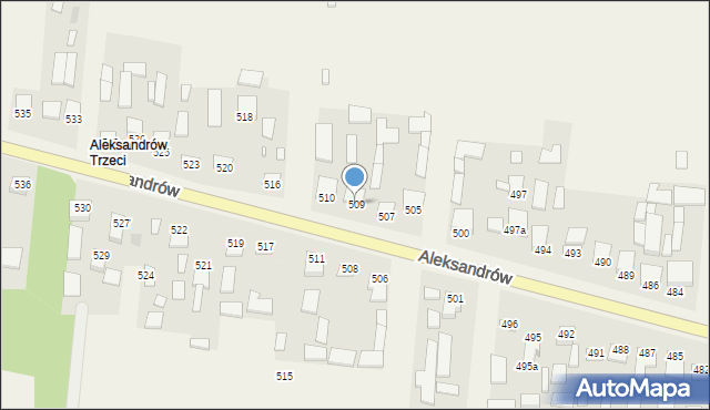 Aleksandrów, Aleksandrów Trzeci, 509, mapa Aleksandrów