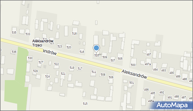 Aleksandrów, Aleksandrów Trzeci, 510, mapa Aleksandrów