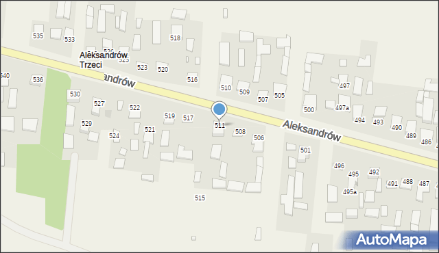 Aleksandrów, Aleksandrów Trzeci, 511, mapa Aleksandrów