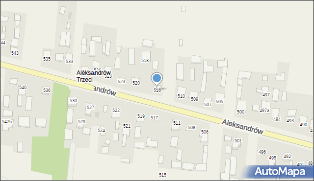 Aleksandrów, Aleksandrów Trzeci, 516, mapa Aleksandrów