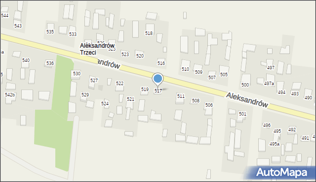 Aleksandrów, Aleksandrów Trzeci, 517, mapa Aleksandrów