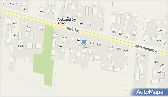 Aleksandrów, Aleksandrów Trzeci, 521, mapa Aleksandrów