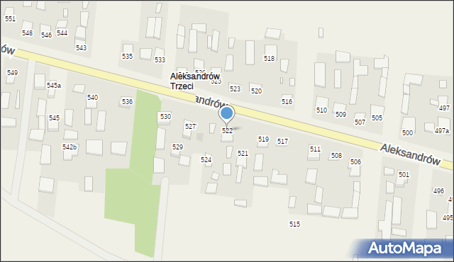 Aleksandrów, Aleksandrów Trzeci, 522, mapa Aleksandrów