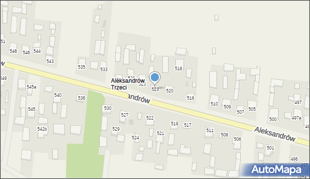 Aleksandrów, Aleksandrów Trzeci, 523, mapa Aleksandrów