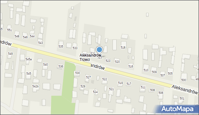 Aleksandrów, Aleksandrów Trzeci, 525, mapa Aleksandrów