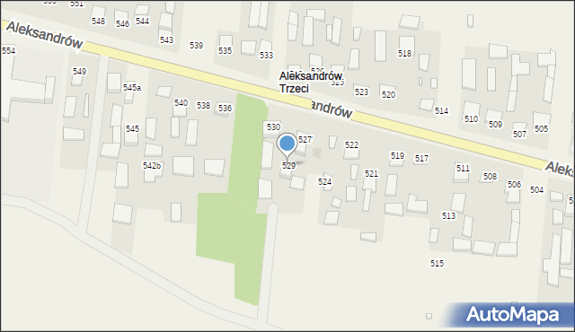 Aleksandrów, Aleksandrów Trzeci, 529, mapa Aleksandrów