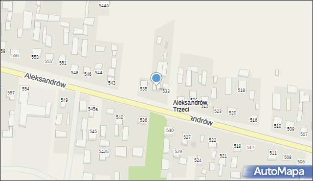 Aleksandrów, Aleksandrów Trzeci, 534, mapa Aleksandrów