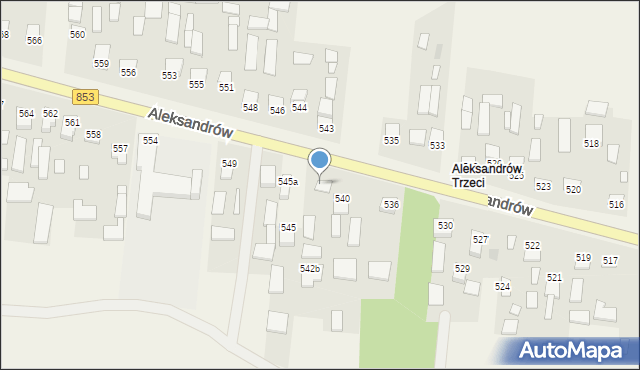 Aleksandrów, Aleksandrów Trzeci, 542A, mapa Aleksandrów