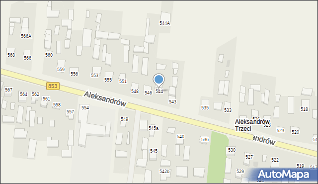 Aleksandrów, Aleksandrów Trzeci, 544, mapa Aleksandrów