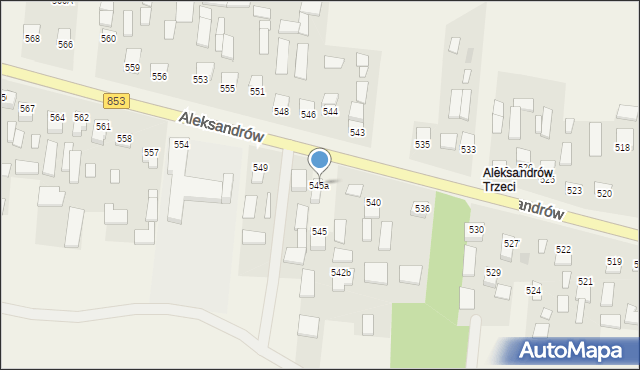 Aleksandrów, Aleksandrów Trzeci, 545a, mapa Aleksandrów