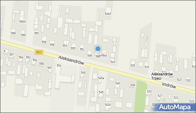 Aleksandrów, Aleksandrów Trzeci, 546, mapa Aleksandrów