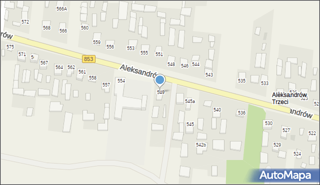 Aleksandrów, Aleksandrów Trzeci, 549, mapa Aleksandrów