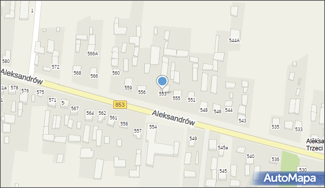 Aleksandrów, Aleksandrów Trzeci, 553, mapa Aleksandrów