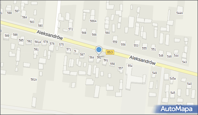 Aleksandrów, Aleksandrów Trzeci, 562, mapa Aleksandrów