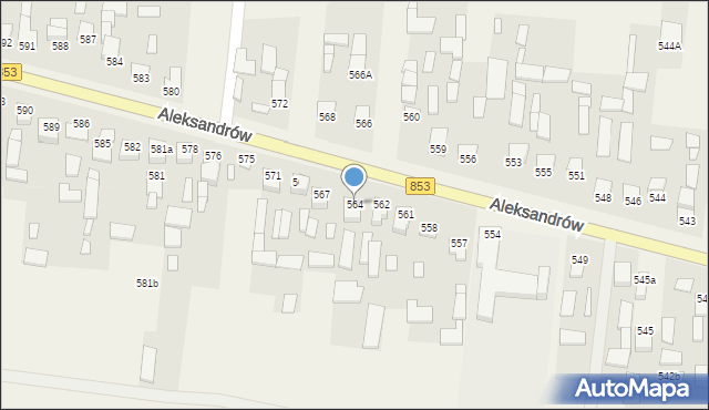 Aleksandrów, Aleksandrów Trzeci, 564, mapa Aleksandrów