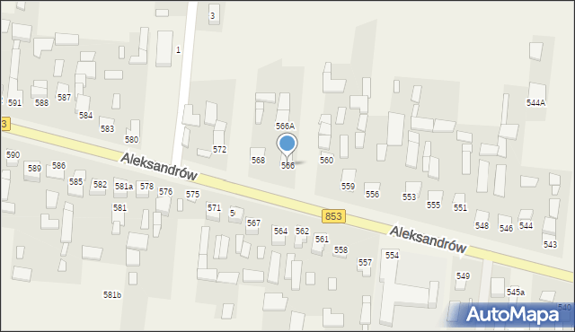 Aleksandrów, Aleksandrów Trzeci, 566, mapa Aleksandrów