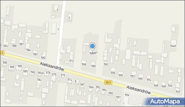 Aleksandrów, Aleksandrów Trzeci, 566A, mapa Aleksandrów