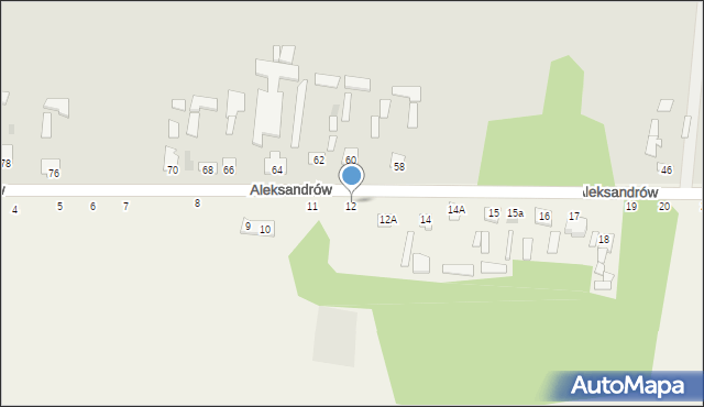 Aleksandrów, Aleksandrów, 12, mapa Aleksandrów