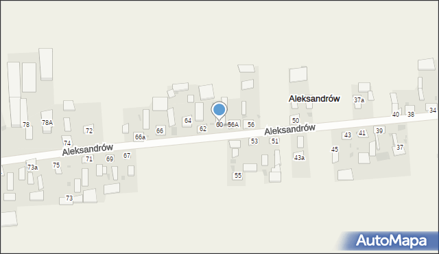 Aleksandrów, Aleksandrów, 62a, mapa Aleksandrów