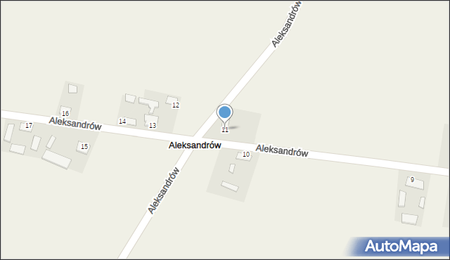 Aleksandrów, Aleksandrów, 11, mapa Aleksandrów