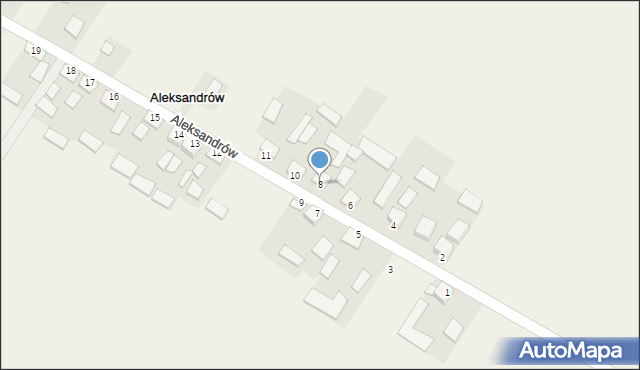 Aleksandrów, Aleksandrów, 8, mapa Aleksandrów