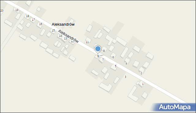 Aleksandrów, Aleksandrów, 9, mapa Aleksandrów