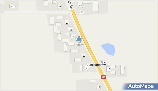 Aleksandrów, Aleksandrów, 20, mapa Aleksandrów