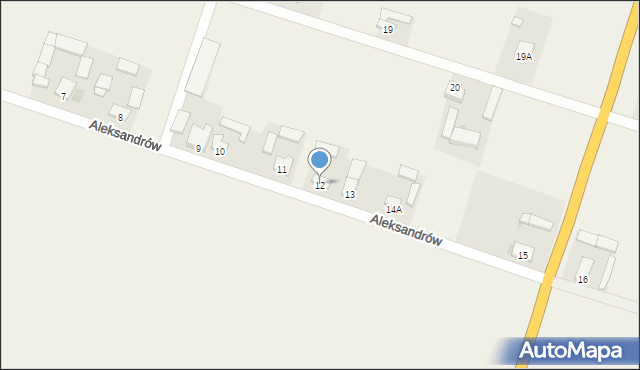 Aleksandrów, Aleksandrów, 12, mapa Aleksandrów