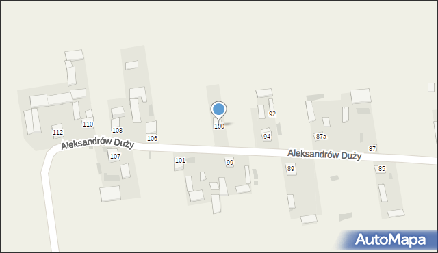 Aleksandrów Duży, Aleksandrów Duży, 100, mapa Aleksandrów Duży