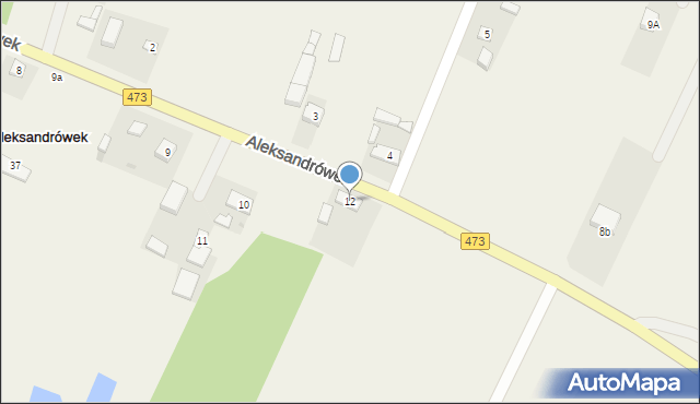 Aleksandrówek, Aleksandrówek, 12, mapa Aleksandrówek