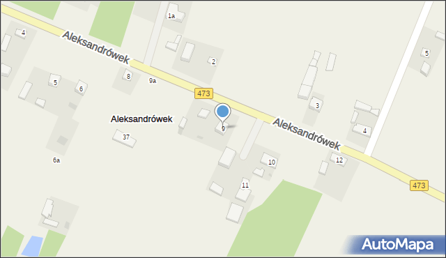 Aleksandrówek, Aleksandrówek, 9, mapa Aleksandrówek