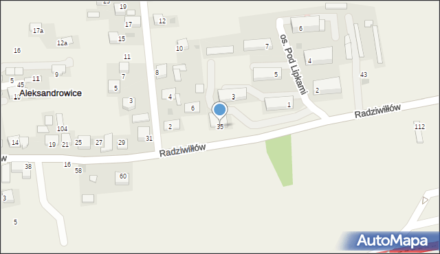 Aleksandrowice, Aleksandrowice, 116, mapa Aleksandrowice