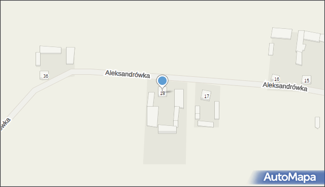 Aleksandrówka, Aleksandrówka, 18, mapa Aleksandrówka