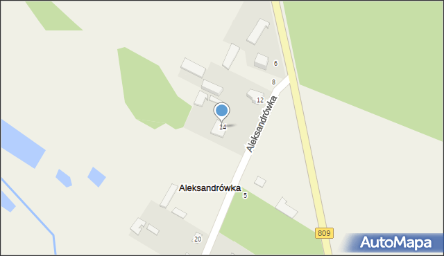 Aleksandrówka, Aleksandrówka, 14, mapa Aleksandrówka