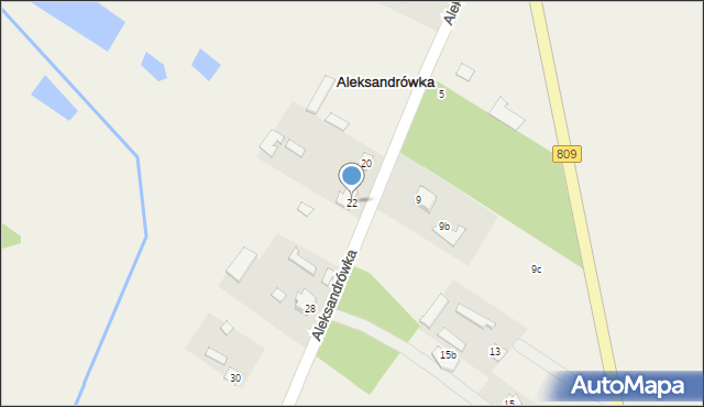 Aleksandrówka, Aleksandrówka, 22, mapa Aleksandrówka