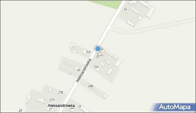 Aleksandrówka, Aleksandrówka, 31, mapa Aleksandrówka