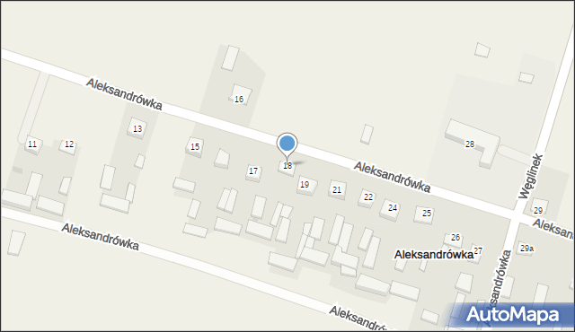 Aleksandrówka, Aleksandrówka, 18, mapa Aleksandrówka