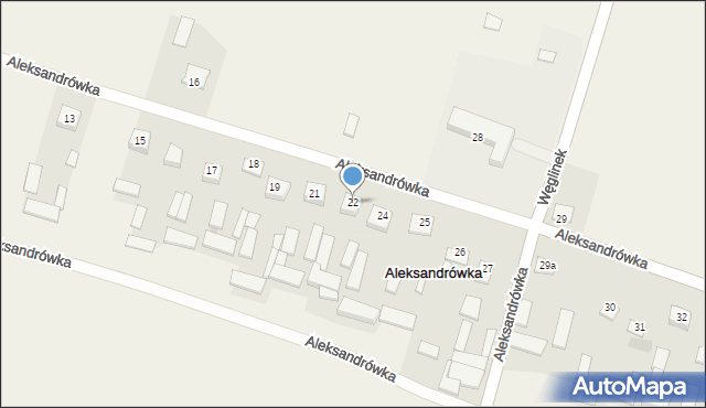 Aleksandrówka, Aleksandrówka, 22, mapa Aleksandrówka