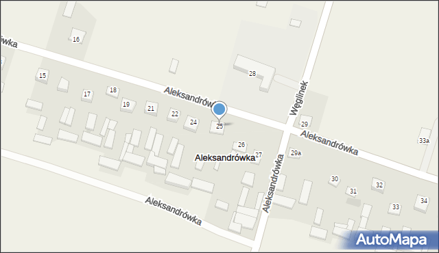 Aleksandrówka, Aleksandrówka, 25, mapa Aleksandrówka