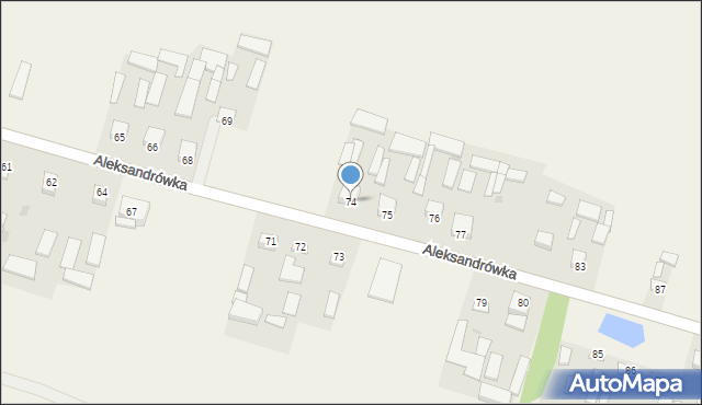 Aleksandrówka, Aleksandrówka, 74, mapa Aleksandrówka