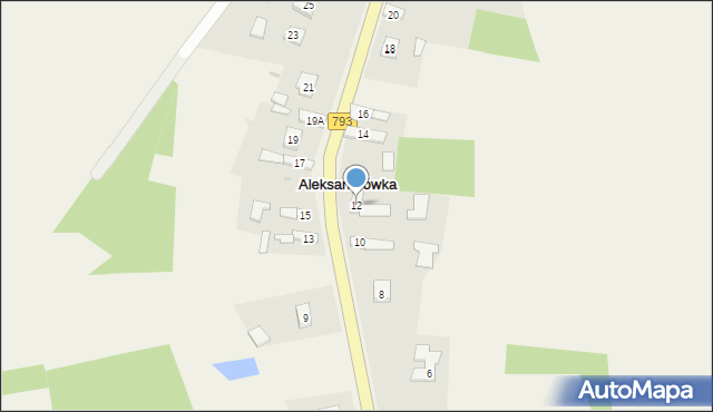 Aleksandrówka, Aleksandrówka, 12, mapa Aleksandrówka