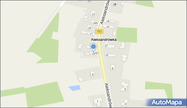Aleksandrówka, Aleksandrówka, 13, mapa Aleksandrówka