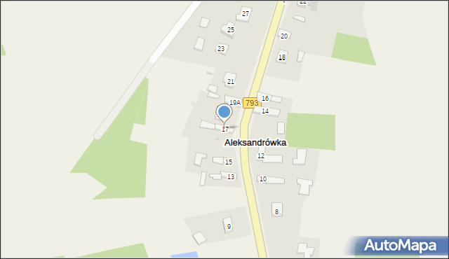 Aleksandrówka, Aleksandrówka, 17, mapa Aleksandrówka