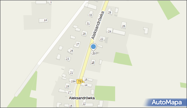 Aleksandrówka, Aleksandrówka, 20, mapa Aleksandrówka