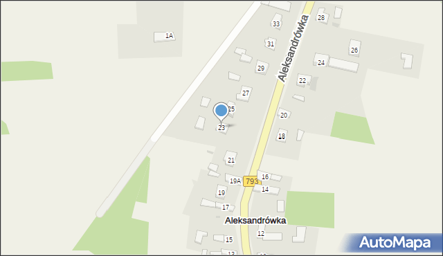 Aleksandrówka, Aleksandrówka, 23, mapa Aleksandrówka