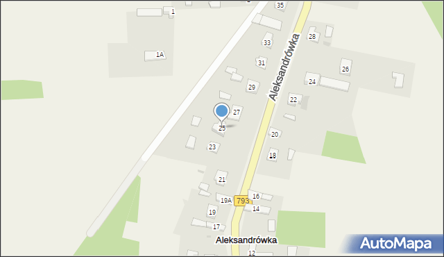 Aleksandrówka, Aleksandrówka, 25, mapa Aleksandrówka