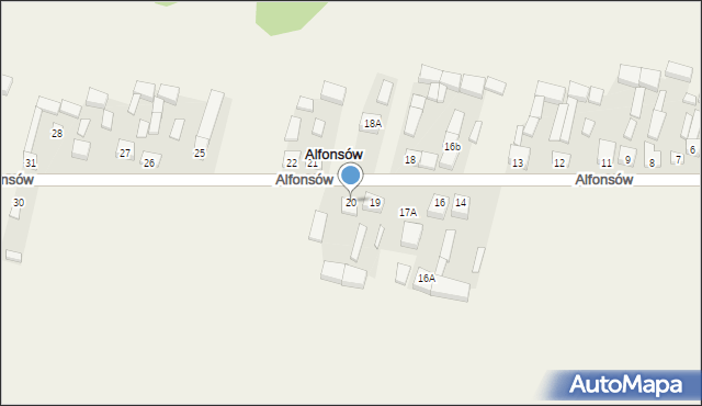 Alfonsów, Alfonsów, 20, mapa Alfonsów