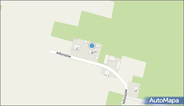 Alfonsów, Alfonsów, 1D, mapa Alfonsów