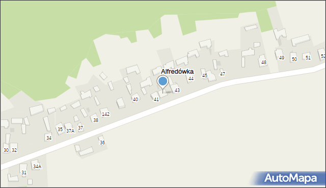 Alfredówka, Alfredówka, 42, mapa Alfredówka