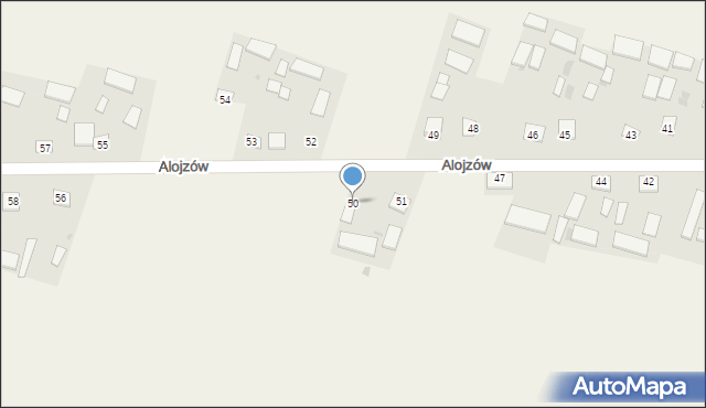 Alojzów, Alojzów, 50, mapa Alojzów